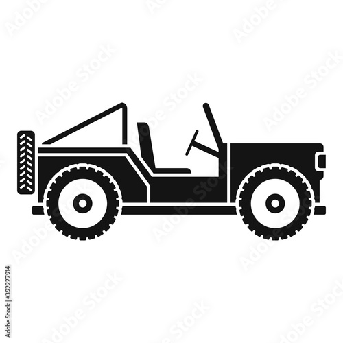 Safari hunting jeep icon. Simple illustration of safari hunting jeep vector icon for web design isolated on white background