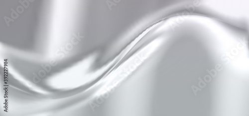 Abstract Sleek Fluid White Gradient Background. Vector Minimal Banner. Silver Colored Sleek Texture.