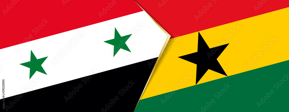 Syria and Ghana flags, two vector flags. Syria and Ghana flags, two vector flags.