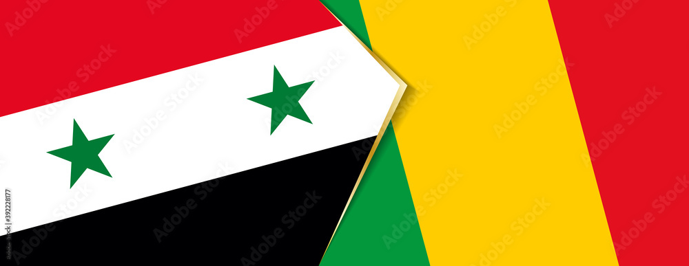 Syria and Mali flags, two vector flags. Syria and Mali flags, two vector flags.
