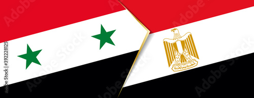 Syria and Egypt flags, two vector flags.