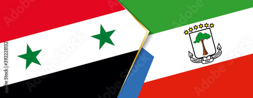 Syria and Equatorial Guinea flags, two vector flags.