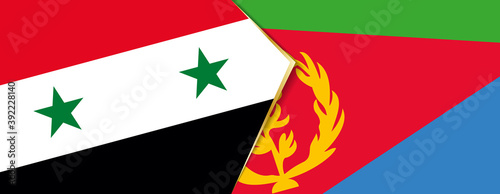 Syria and Eritrea flags, two vector flags.