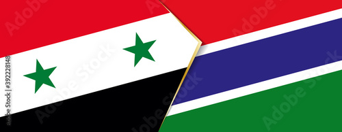 Syria and Gambia flags, two vector flags.