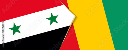 Syria and Guinea flags, two vector flags.