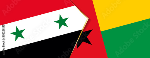 Syria and Guinea-Bissau flags, two vector flags.