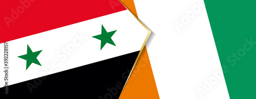 Syria and Ivory Coast flags, two vector flags.