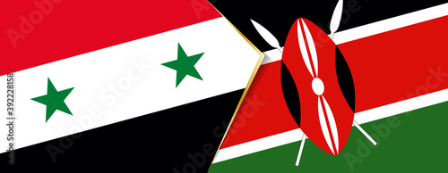 Syria and Kenya flags, two vector flags.