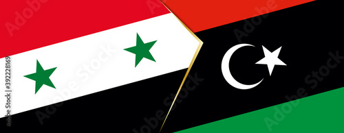 Syria and Libya flags, two vector flags.