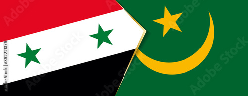 Syria and Mauritania flags, two vector flags.