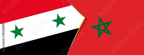 Syria and Morocco flags, two vector flags.