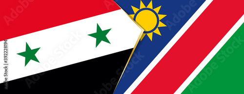 Syria and Namibia flags, two vector flags.