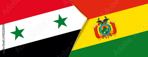 Syria and Bolivia flags, two vector flags.