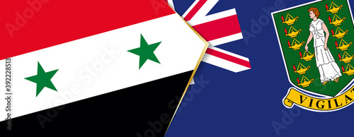 Syria and British Virgin Islands flags, two vector flags.