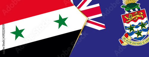 Syria and Cayman Islands flags, two vector flags.