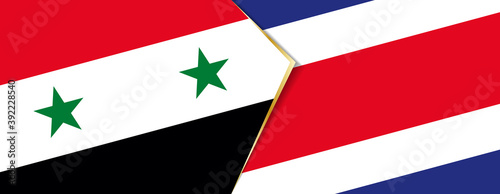 Syria and Costa Rica flags, two vector flags.