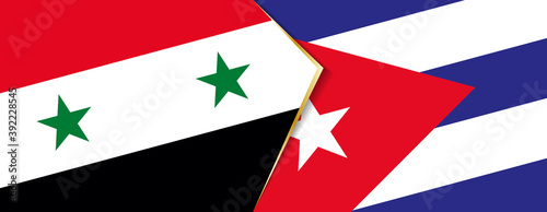 Syria and Cuba flags, two vector flags.