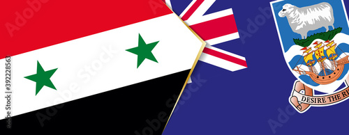 Syria and Falkland Islands flags, two vector flags.