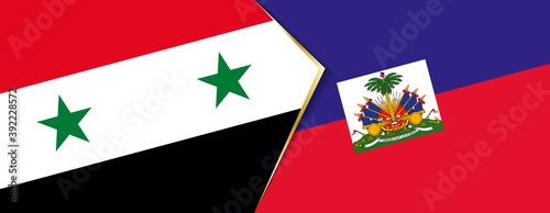 Syria and Haiti flags, two vector flags.