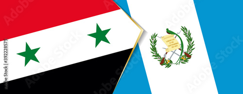 Syria and Guatemala flags, two vector flags.