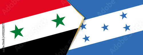 Syria and Honduras flags, two vector flags.