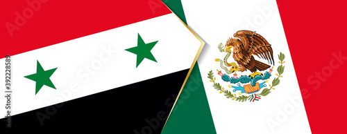 Syria and Mexico flags, two vector flags.