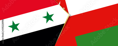 Syria and Oman flags, two vector flags.