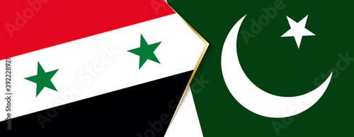 Syria and Pakistan flags, two vector flags.