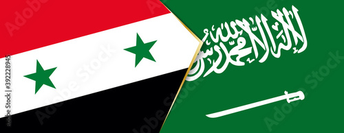 Syria and Saudi Arabia flags, two vector flags.