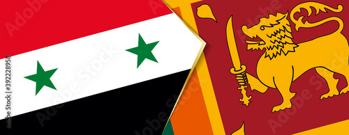 Syria and Sri Lanka flags, two vector flags.