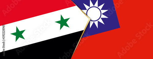 Syria and Taiwan flags, two vector flags.