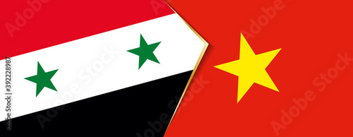 Syria and Vietnam flags, two vector flags.