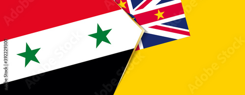 Syria and Niue flags, two vector flags.