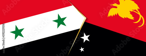 Syria and Papua New Guinea flags, two vector flags.