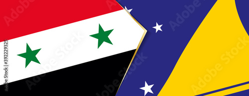Syria and Tokelau flags, two vector flags.