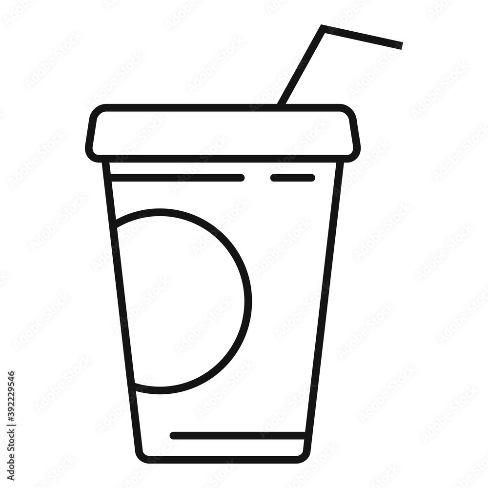 Cola cup drink icon. Outline cola cup drink vector icon for web design isolated on white background Cola cup drink icon. Outline cola cup drink vector icon for web design isolated on white background