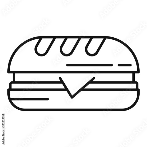 Breakfast sandwich bar icon. Outline breakfast sandwich bar vector icon for web design isolated on white background