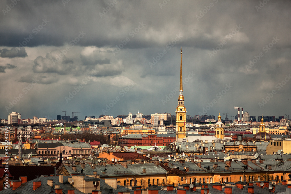 Fototapeta premium beautiful view of the city of St. Petersburg from the top point. Russia. beautiful view of the city of St. Petersburg. Russia.