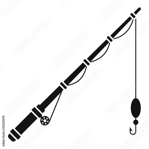 Fishing rod icon. Simple illustration of fishing rod vector icon for web design isolated on white background