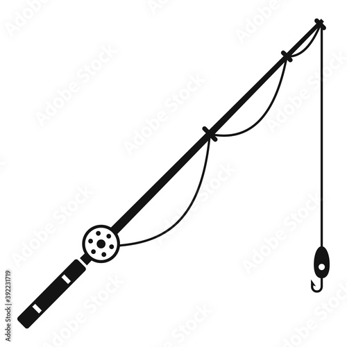 Fishing rod instrument icon. Simple illustration of fishing rod instrument vector icon for web design isolated on white background