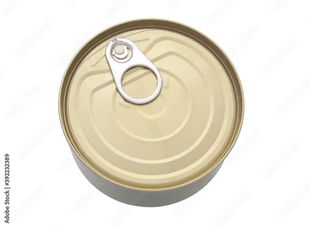 Closed aluminum tin can isolated on white background Closed aluminum tin can isolated on white background