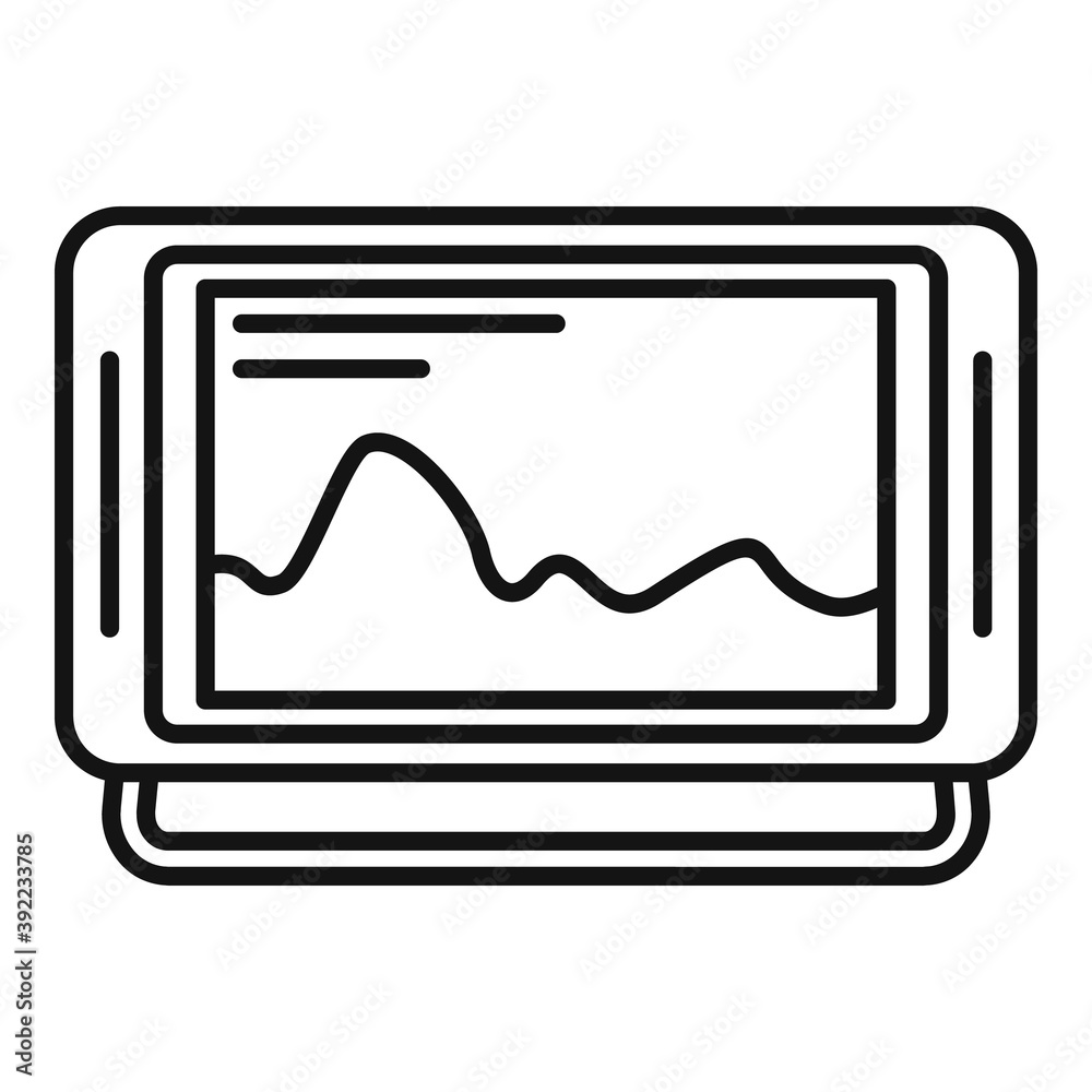 Echo sounder boat icon. Outline echo sounder boat vector icon for web