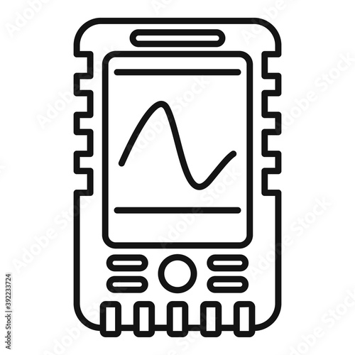 Echo sounder fathometer icon. Outline echo sounder fathometer vector icon for web design isolated on white background