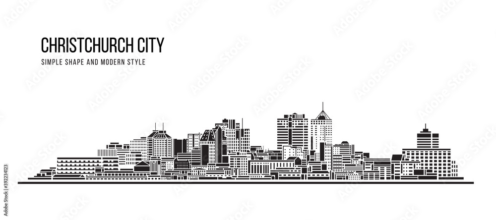 Cityscape Building Abstract shape and modern style art Vector design -    Christchurch city