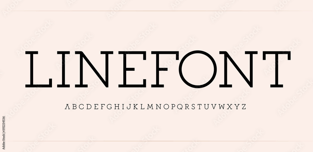 Simple serif alphabet from line. Thin elegant font for modern logo, headline, monogram and lettering. Minimal modern classic style letters, vector typographic design Simple serif alphabet from line. Thin elegant font for modern logo, headline, monogram and lettering. Minimal modern classic style letters, vector typographic design