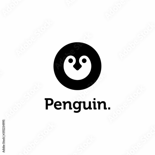 penguin head logo vector icon illustration design