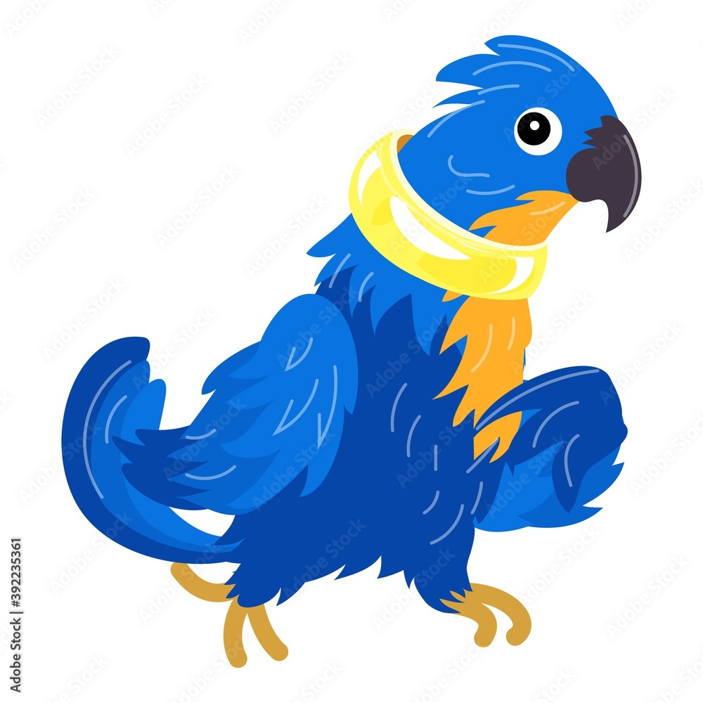 Blue parrot icon. Cartoon of blue parrot vector icon for web design isolated on white background Blue parrot icon. Cartoon of blue parrot vector icon for web design isolated on white background