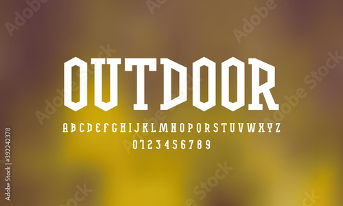 Decorative serif stick font. Bold face