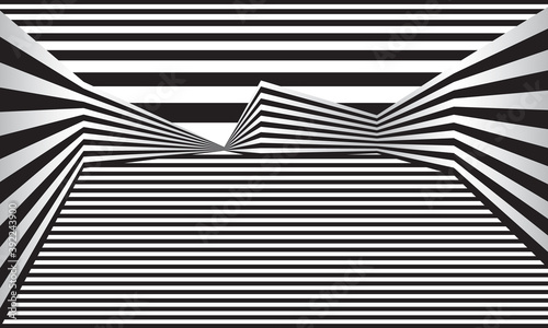 abstract background with lines. stripes optical art illusion.