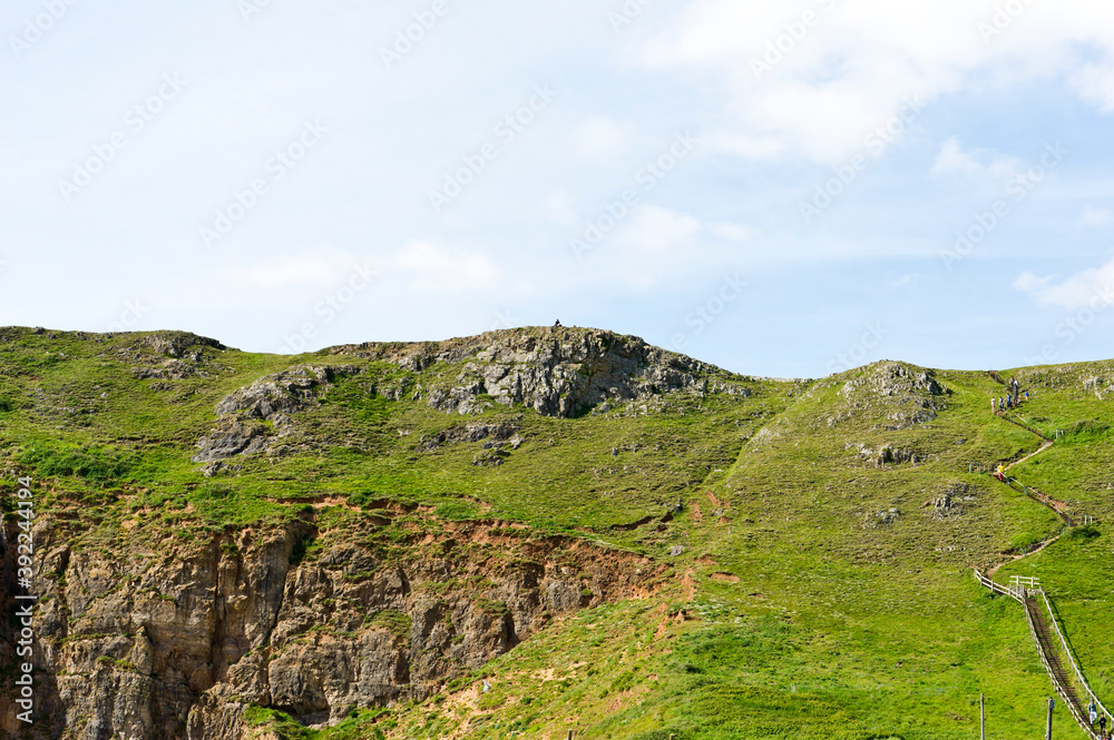 Fototapeta premium Brean Down and beach, Somerset, England, United Kingdom